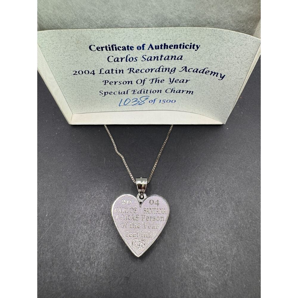 CARLOS SANTANA 925 Sterling 2004 Latin Person of the Year Pendant Necklace